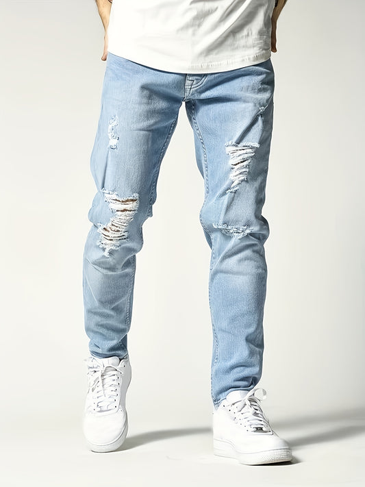 Ripped Straight Legged Jeans