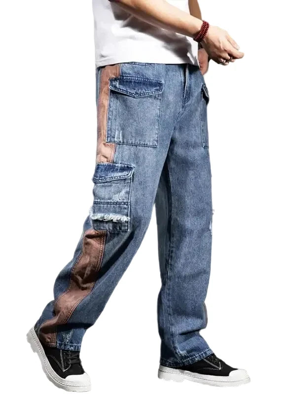 Patchwork Cargo Jeans