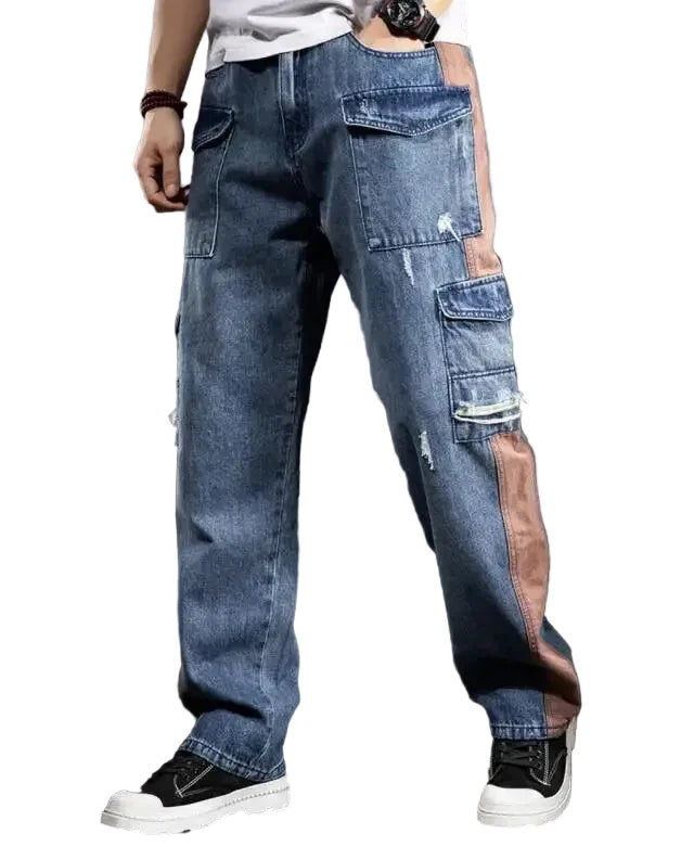 Patchwork Cargo Jeans