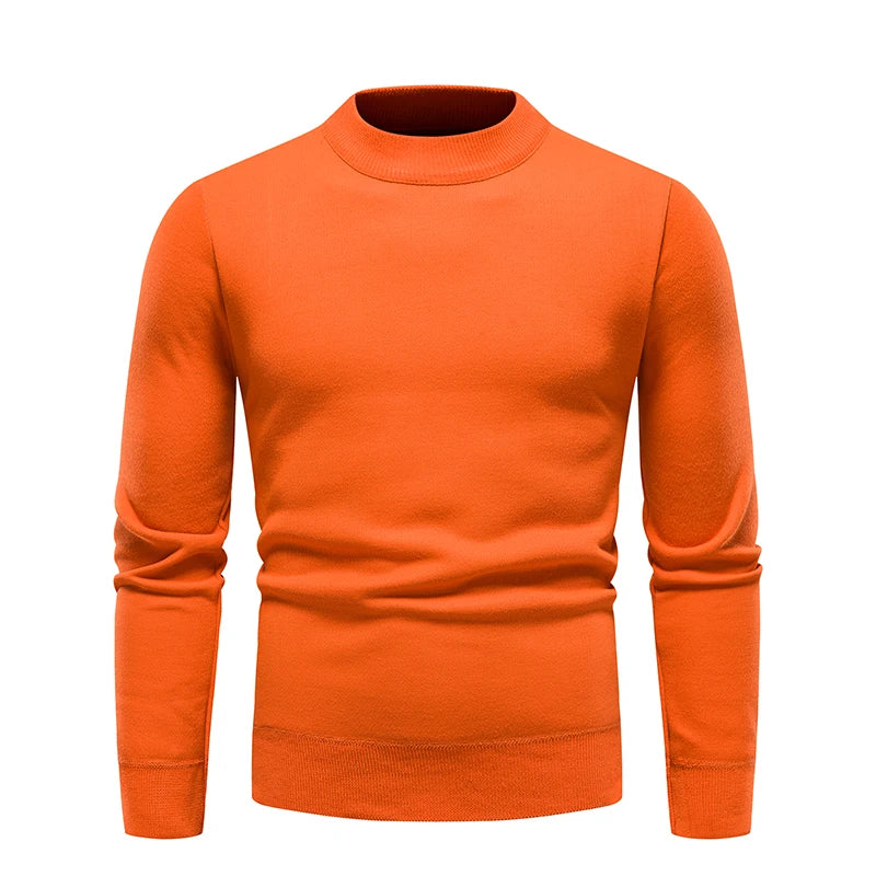 Men's Pullover Soft Sweater Winter Velvet Shirts Brand Clothing Knitted Fleece Warm Cold Blouse Slim Fit Bottom Shirts