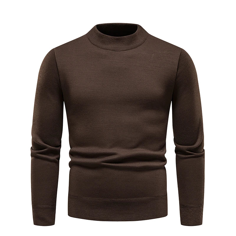 Men's Pullover Soft Sweater Winter Velvet Shirts Brand Clothing Knitted Fleece Warm Cold Blouse Slim Fit Bottom Shirts