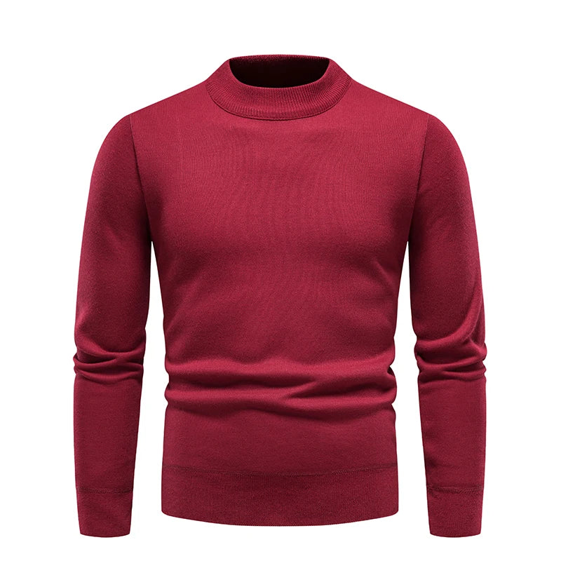 Men's Pullover Soft Sweater Winter Velvet Shirts Brand Clothing Knitted Fleece Warm Cold Blouse Slim Fit Bottom Shirts