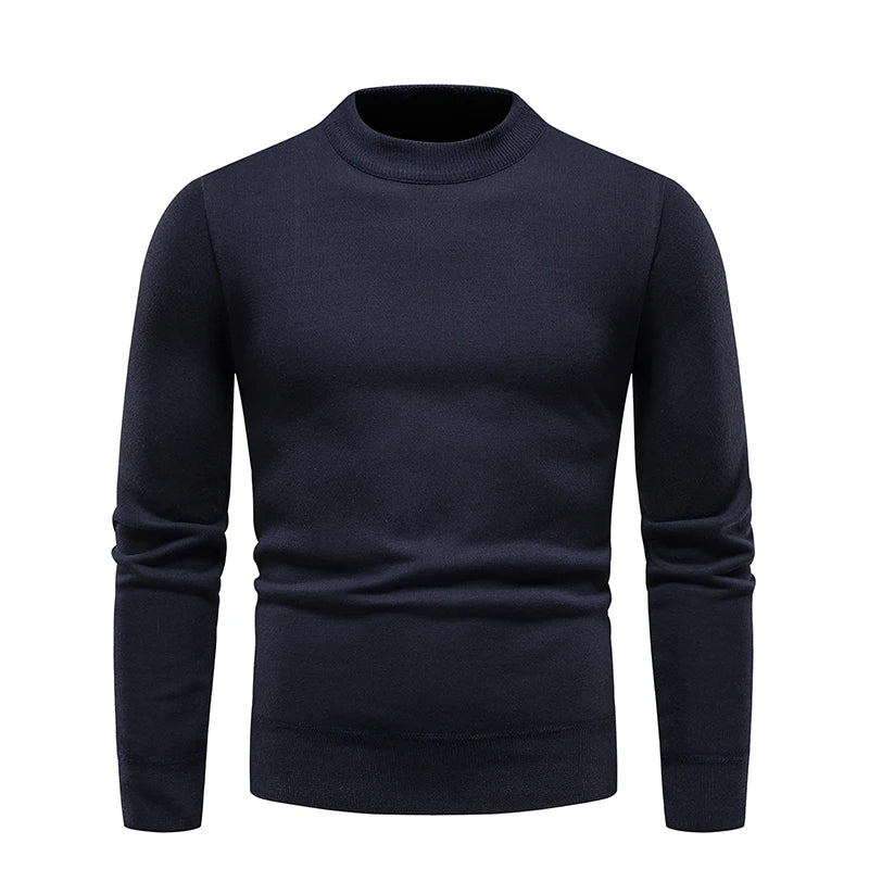 Men's Pullover Soft Sweater Winter Velvet Shirts Brand Clothing Knitted Fleece Warm Cold Blouse Slim Fit Bottom Shirts