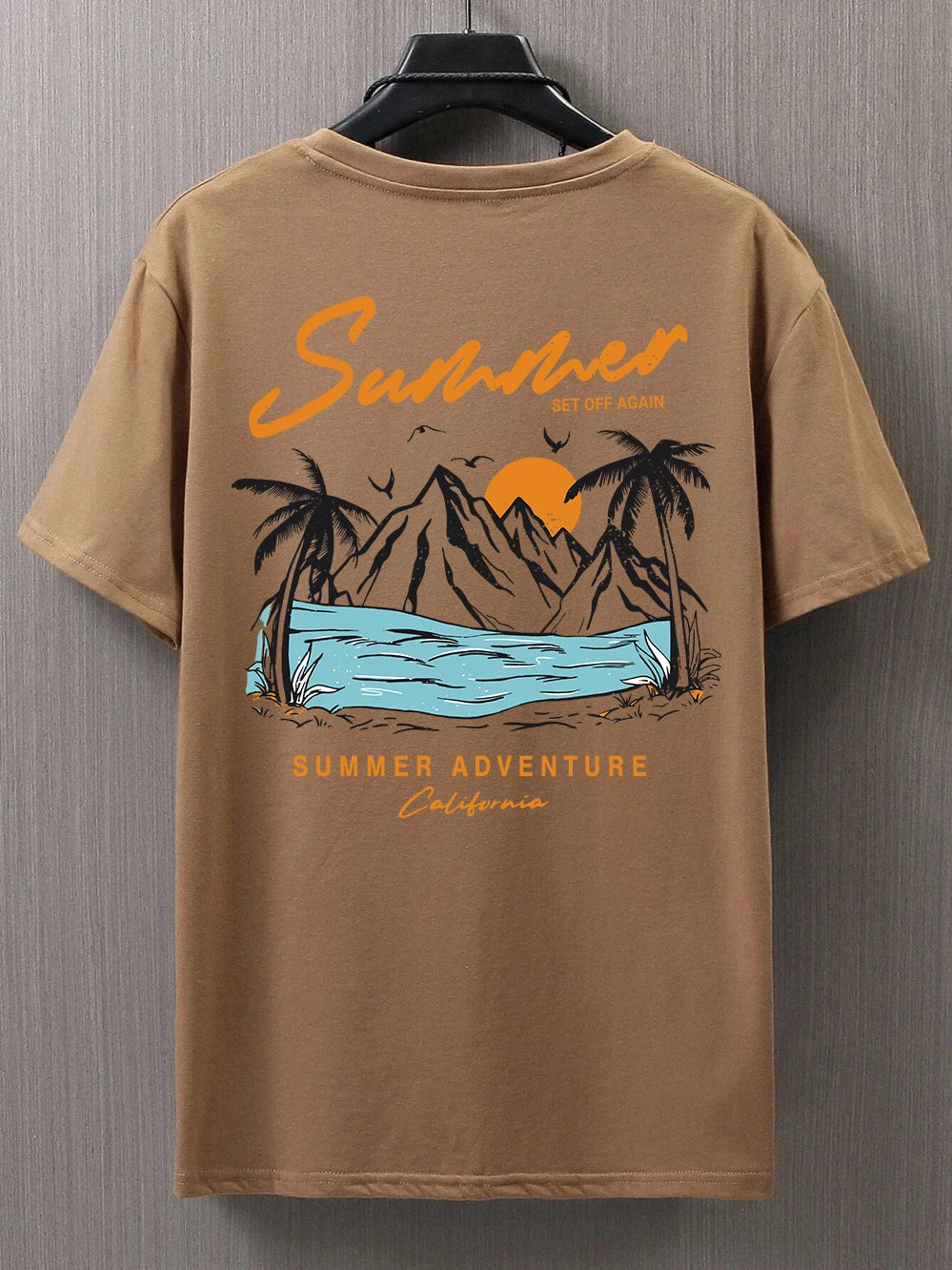 Summer Set Off Again Adventure California Mens T-Shirt Cotton Loose Tee Clothing Fashion Sweat Clothes Oversized Summer Tops