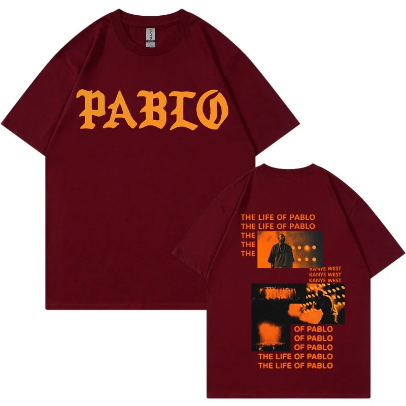 Rapper Kanye West Graphics Print T-shirt THE LIFE OF PABLO T Shirt Summer Men Women Hip Hop Fashion Oversized Short Sleeve Tees