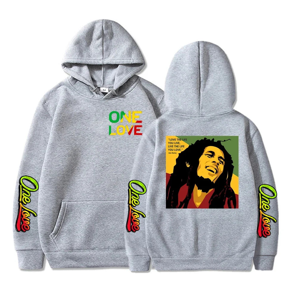 Rapper Bob Marley Hoodies Print Legend Reggae One Love Hoody Gothic Sweatshirts Men Women Fashion Sweatshirt  Hoodie