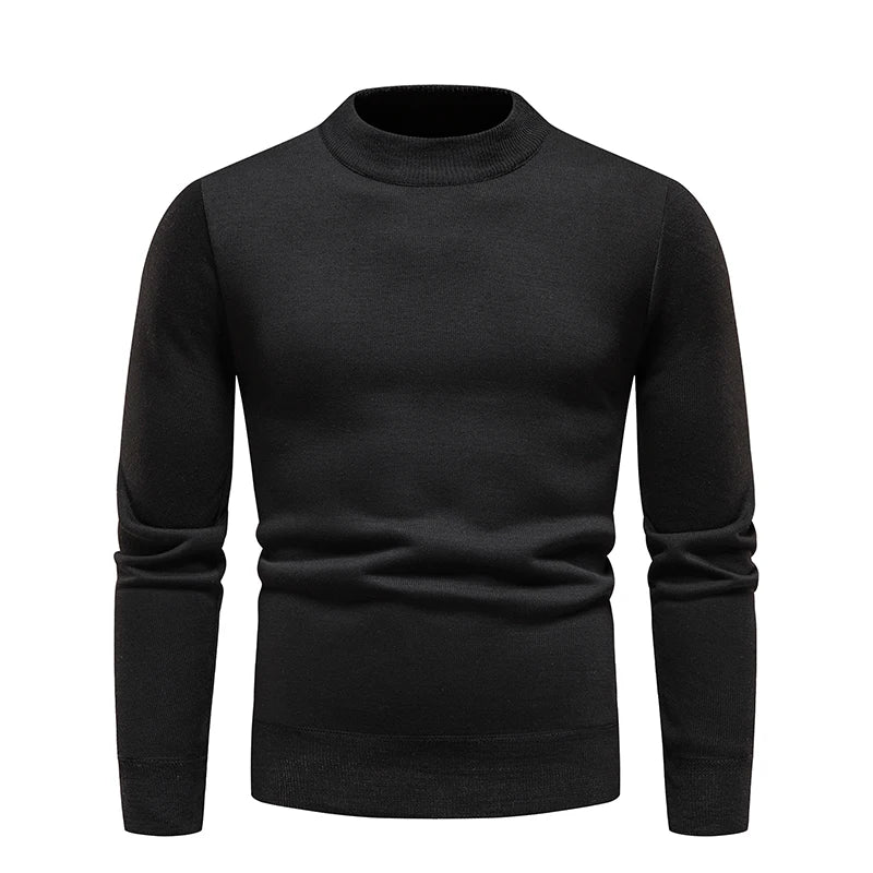 Men's Pullover Soft Sweater Winter Velvet Shirts Brand Clothing Knitted Fleece Warm Cold Blouse Slim Fit Bottom Shirts