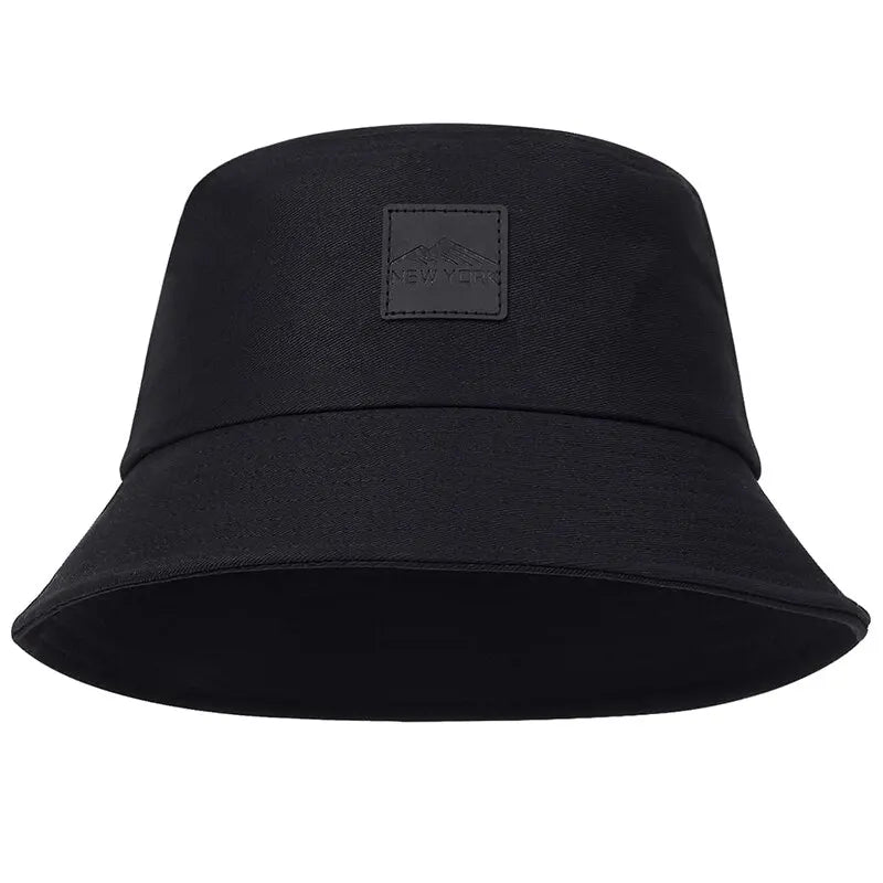 Unisex New York Leather Label Personality Bucket Hats Fishermen Caps Outdoor Casual Cap Sunscreen Hat