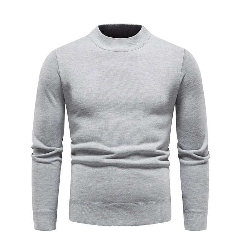 Men's Pullover Soft Sweater Winter Velvet Shirts Brand Clothing Knitted Fleece Warm Cold Blouse Slim Fit Bottom Shirts