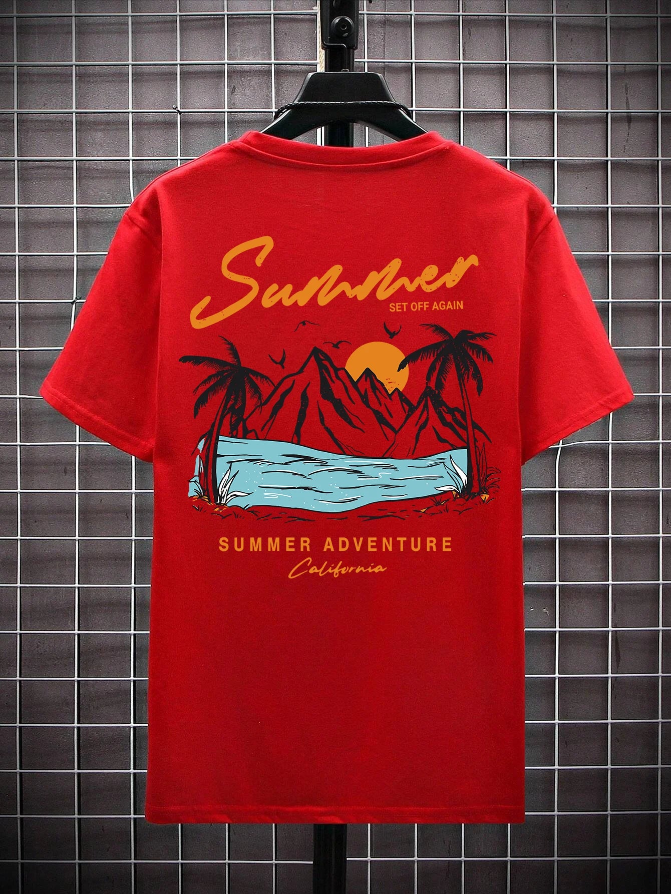 Summer Set Off Again Adventure California Mens T-Shirt Cotton Loose Tee Clothing Fashion Sweat Clothes Oversized Summer Tops