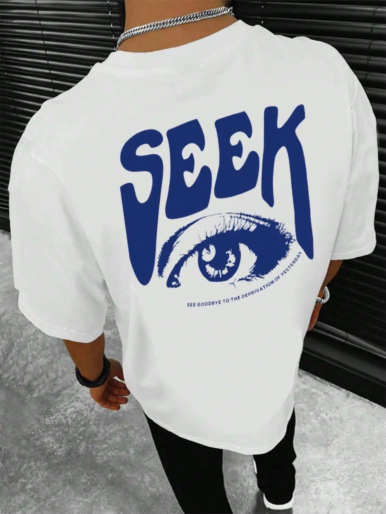 Seek Anticipated Gaze Printing T-Shirts Men Soft Loose Tshirs Breathable Summer Street Hip Hop T-Shirts Cotton Loose Tee Clothes