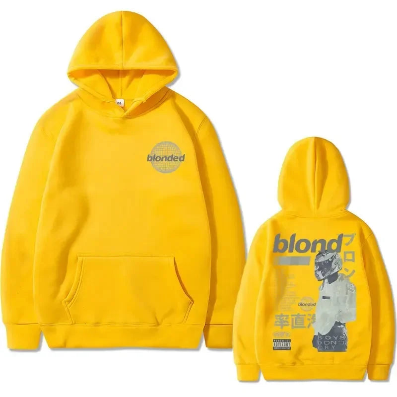 Rapper Frank Double Sided Print Hoodie Rap Men's Blond Hip Hop Sweatshirt Ocean Oversized Hoodies Men Women's Vintage Streetwear