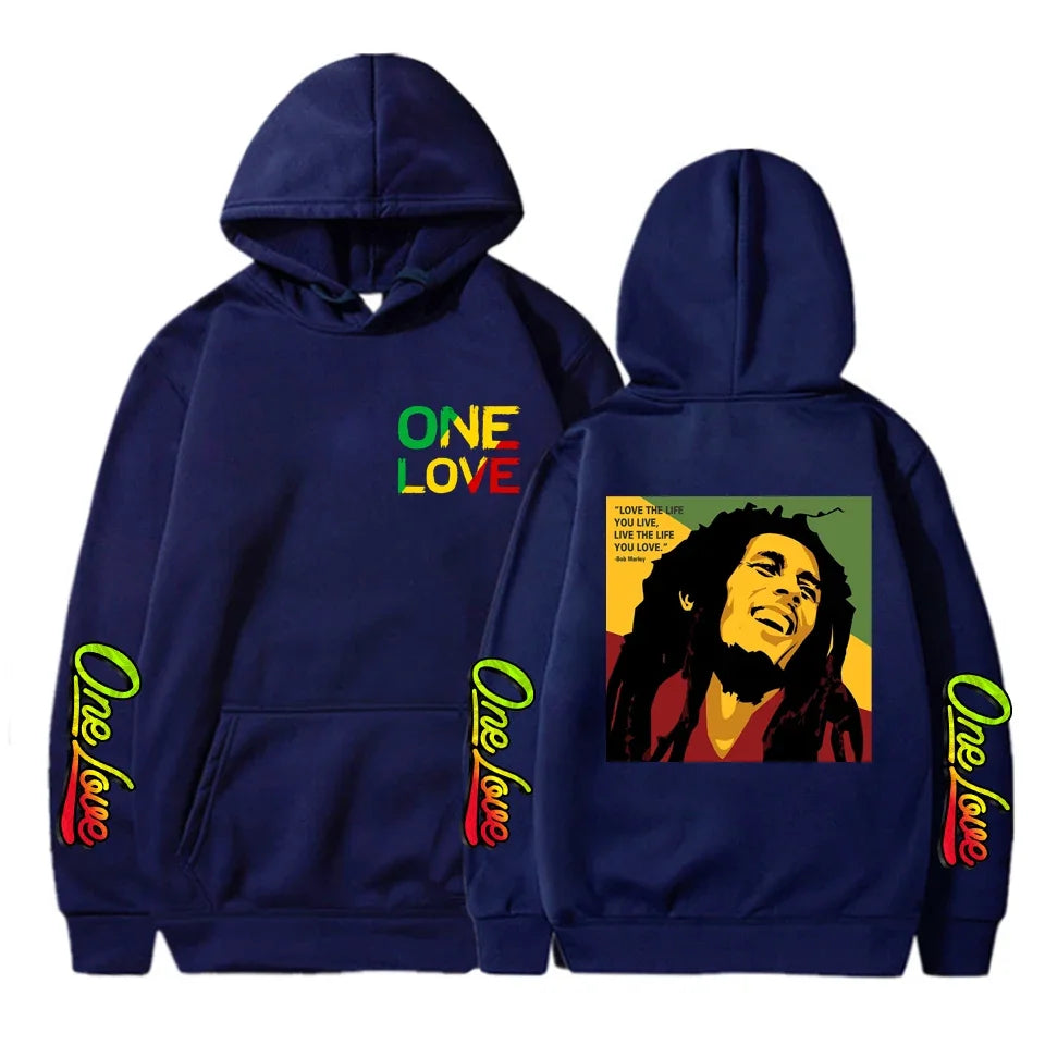 Rapper Bob Marley Hoodies Print Legend Reggae One Love Hoody Gothic Sweatshirts Men Women Fashion Sweatshirt  Hoodie