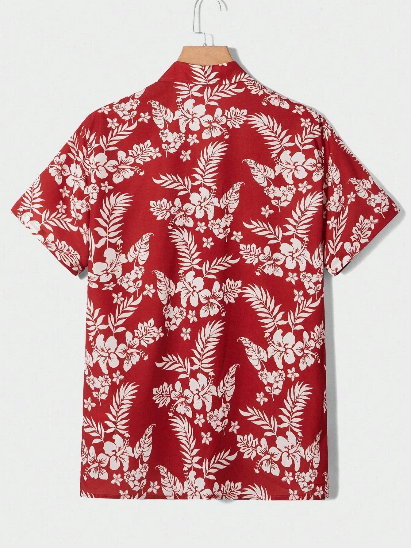Summer Solid Flower Print Beach Shirt