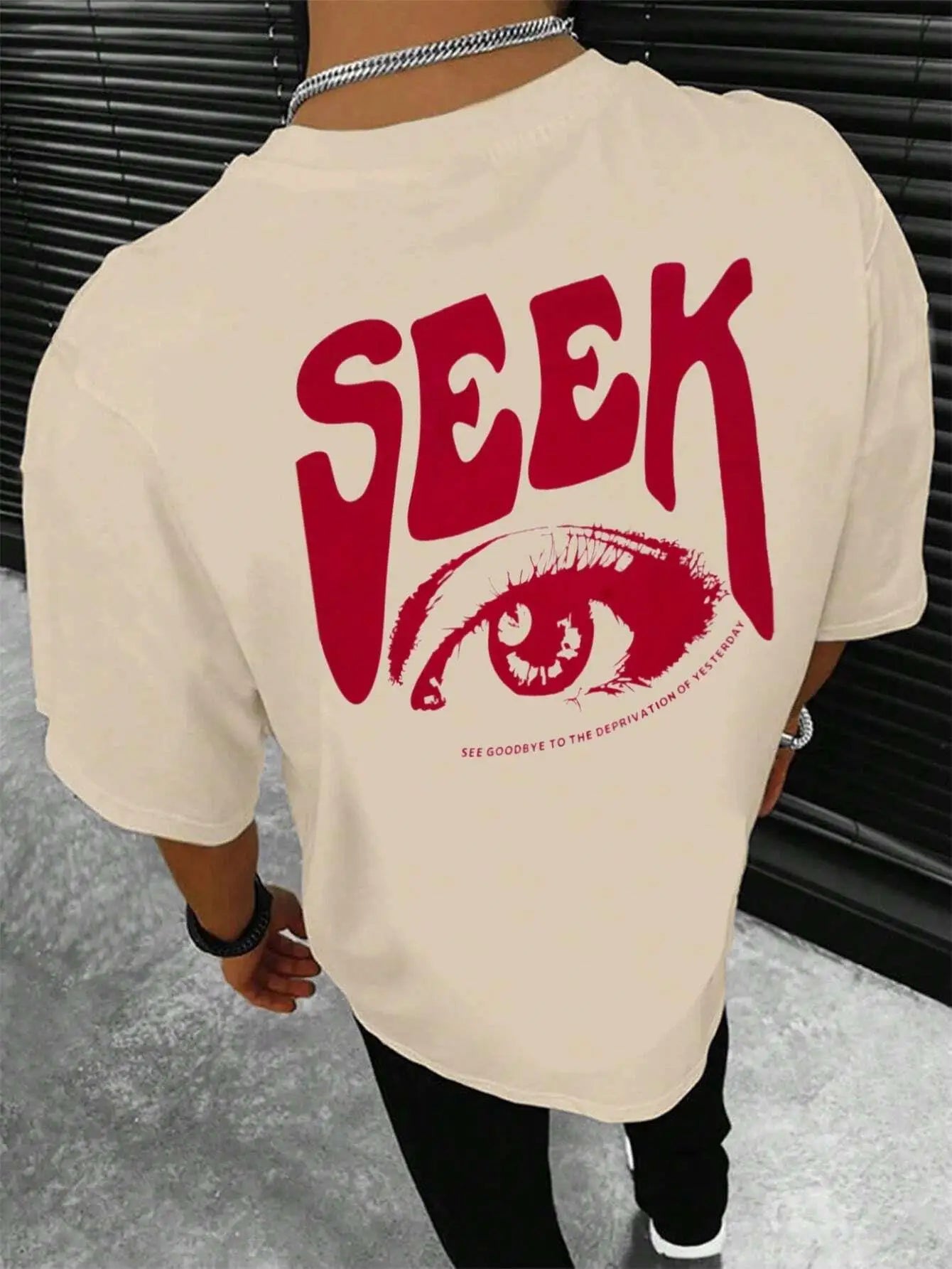 Seek Anticipated Gaze Printing T-Shirts Men Soft Loose Tshirs Breathable Summer Street Hip Hop T-Shirts Cotton Loose Tee Clothes