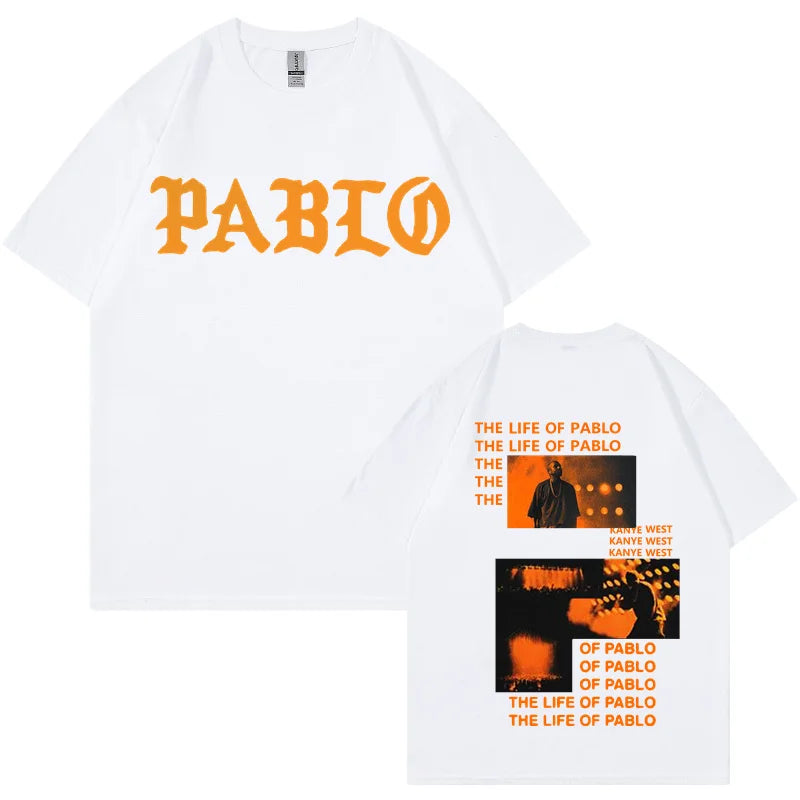 Rapper Kanye West Graphics Print T-shirt THE LIFE OF PABLO T Shirt Summer Men Women Hip Hop Fashion Oversized Short Sleeve Tees