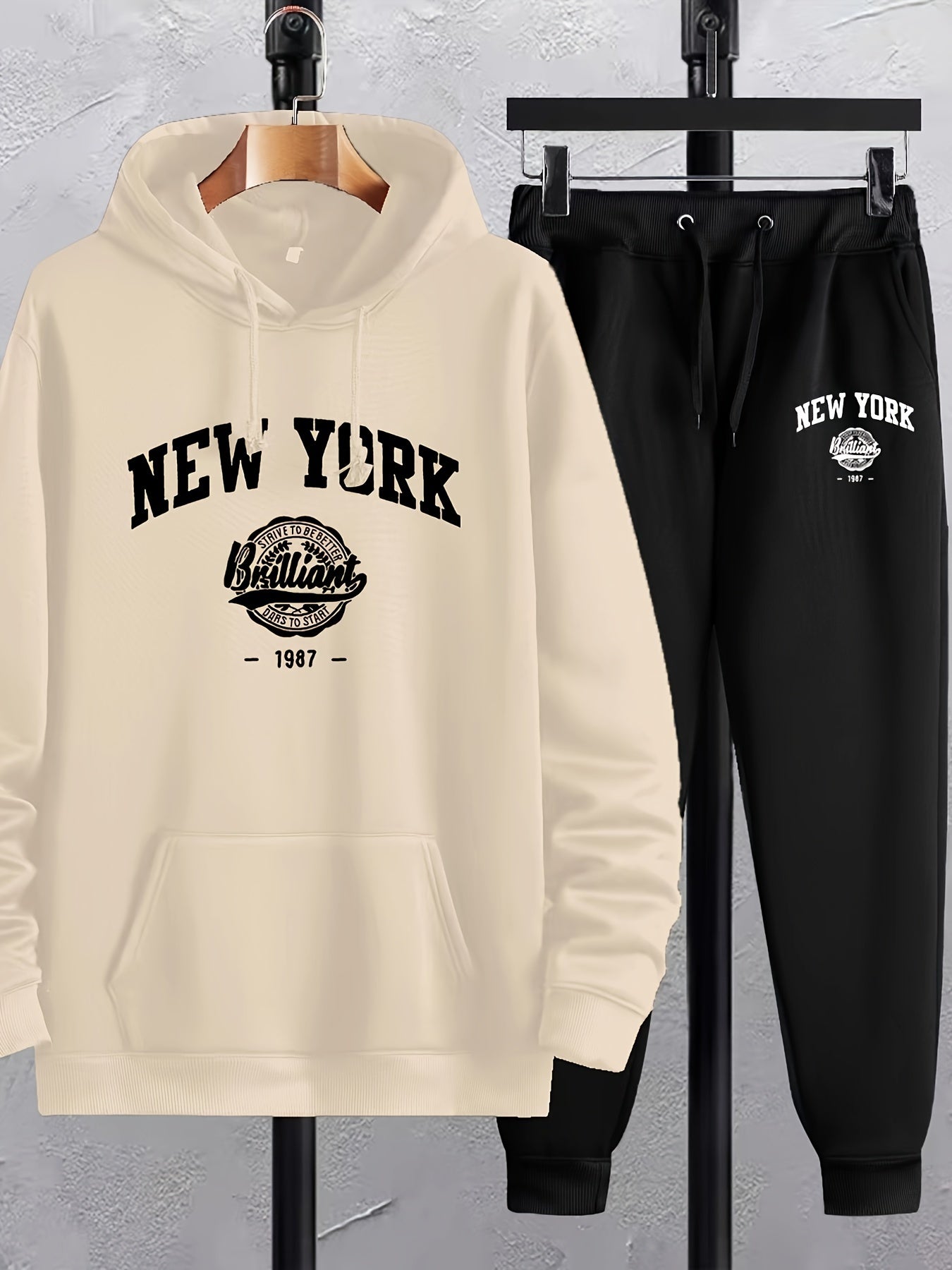 2Pcs New York Print Jogger Set